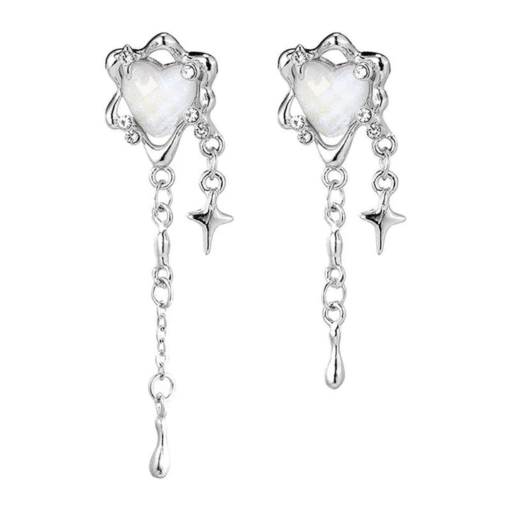 Irregular Heart Tassel Star Earrings - Unique Women's Jewellery-State of Style