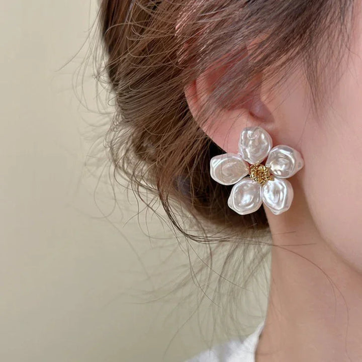 Irregular Pearl Petal Earrings - Celine-State of Style