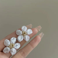 Irregular Pearl Petal Earrings - Celine-State of Style