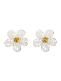 Irregular Pearl Petal Earrings - Celine-State of Style