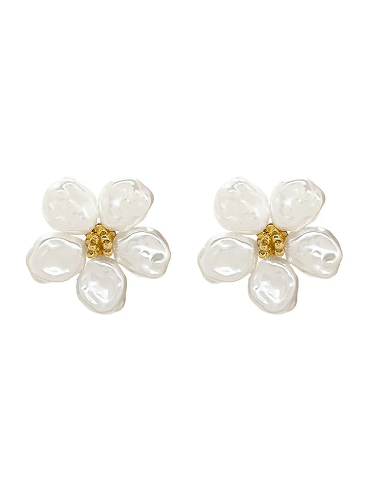 Irregular Pearl Petal Earrings - Celine-State of Style