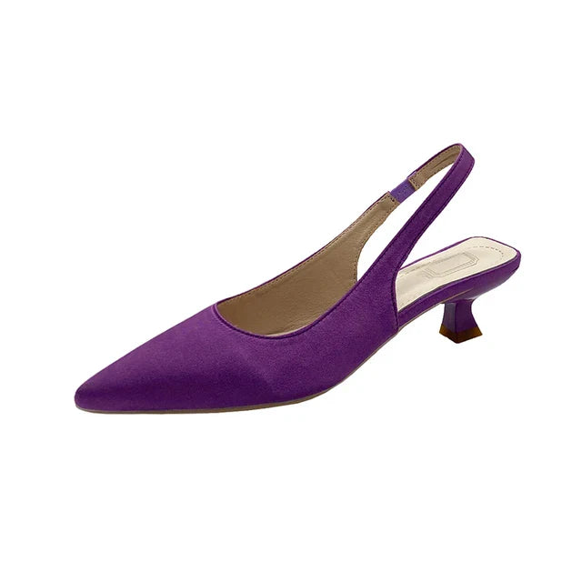 Isabella - Orthopedic Black Slingback Pumps-PURPLE-4-State of Style