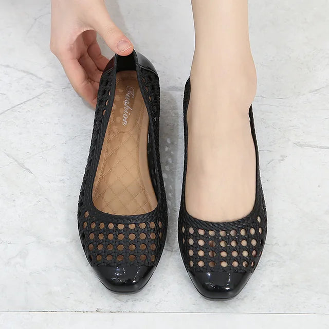 Isabella - Orthopedische Beige Ballerina's-Zwart-36-State of Style