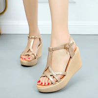 Isabella - Orthopedische Gouden Sleehak Sandalen-Goud 6CM-32-State of Style