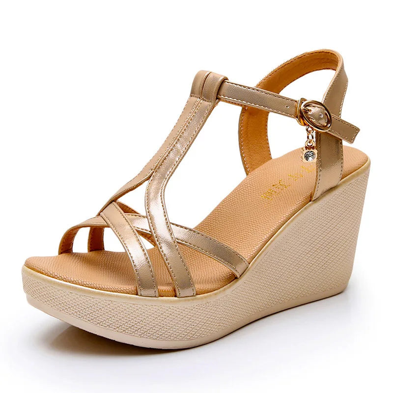 Isabella - Orthopedische Gouden Sleehak Sandalen-Goud 8CM-32-State of Style