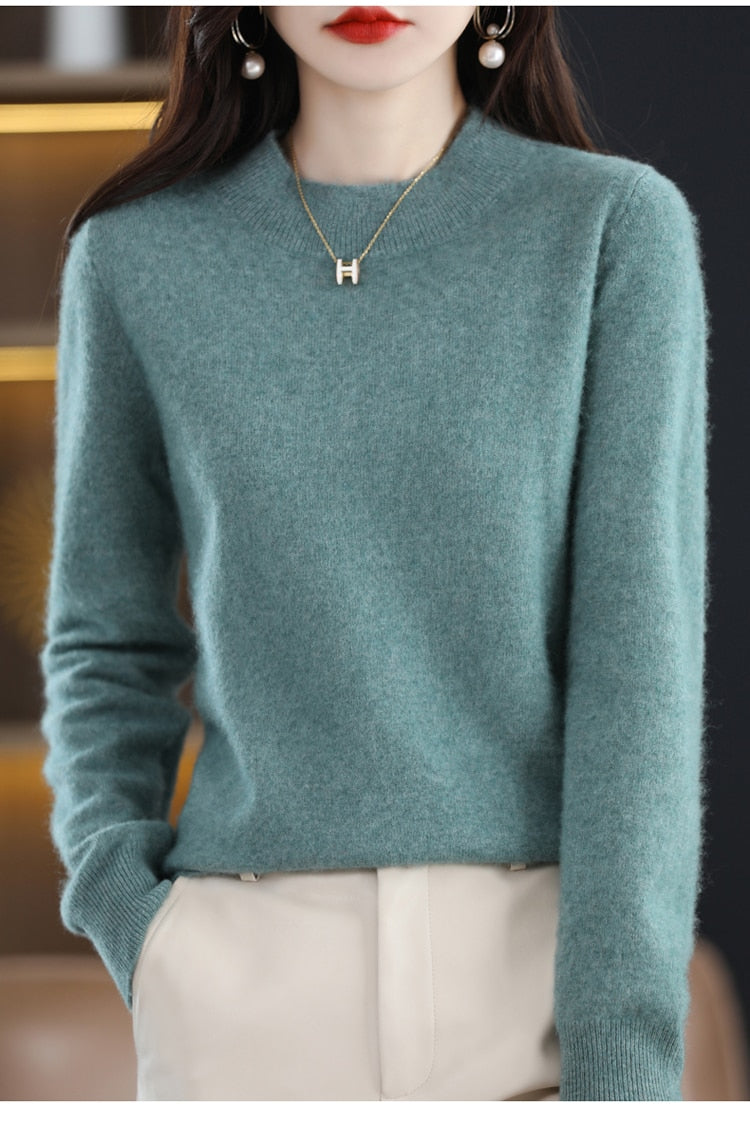 IsabellasShirt | Women's Cosy Relaxed-Fit Sweater-Water Green-S-State of Style