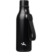 Isolated stainless steel water bottle with strap-Black-500 ml-State of Style