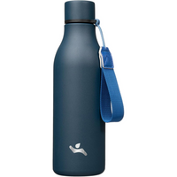 Isolated stainless steel water bottle with strap-Dark blue-500 ml-State of Style
