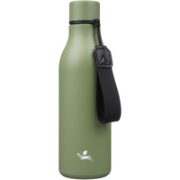 Isolated stainless steel water bottle with strap-Forest green-500 ml-State of Style