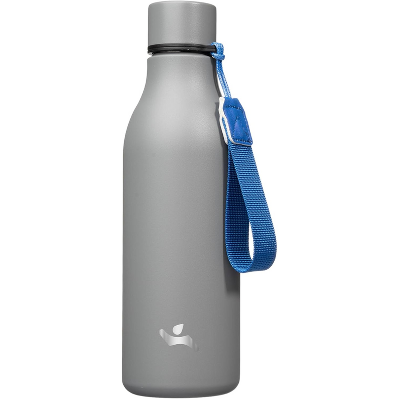 Isolated stainless steel water bottle with strap-Grey-500 ml-State of Style