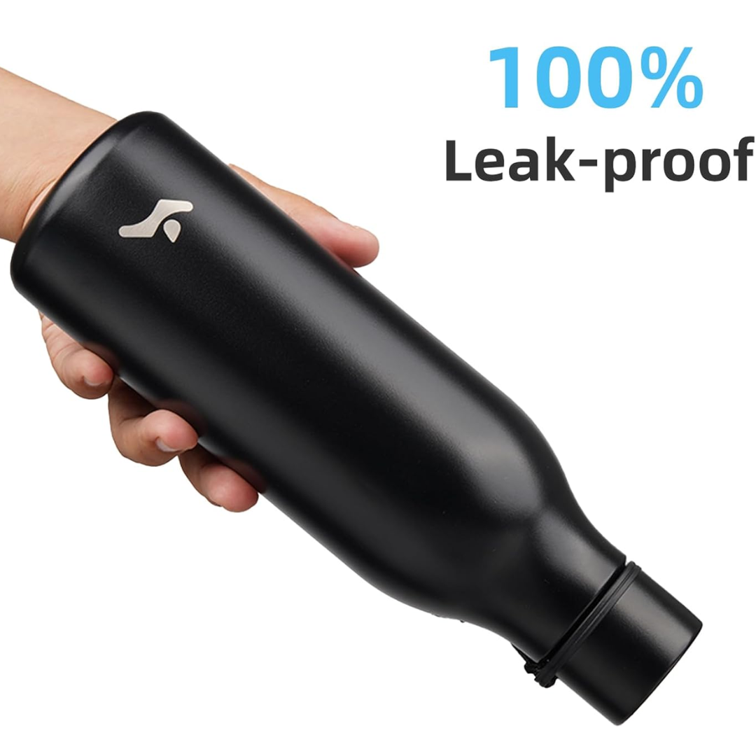 Isolated stainless steel water bottle with strap-Olive green-500 ml-State of Style