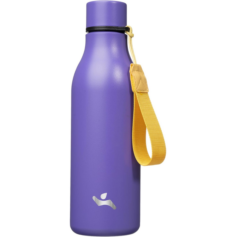 Isolated stainless steel water bottle with strap-Purple-500 ml-State of Style