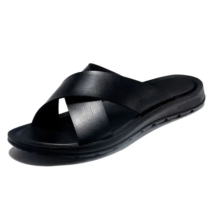 Italian men's leather sandals – Lorenzo-Black-6-State of Style
