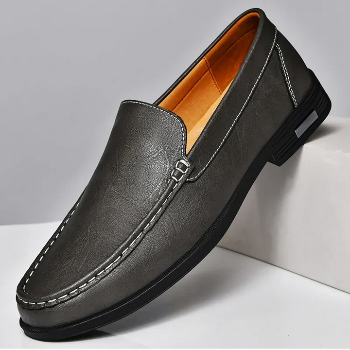 Italian slippers made of genuine leather – Emilio-Gray-6-State of Style