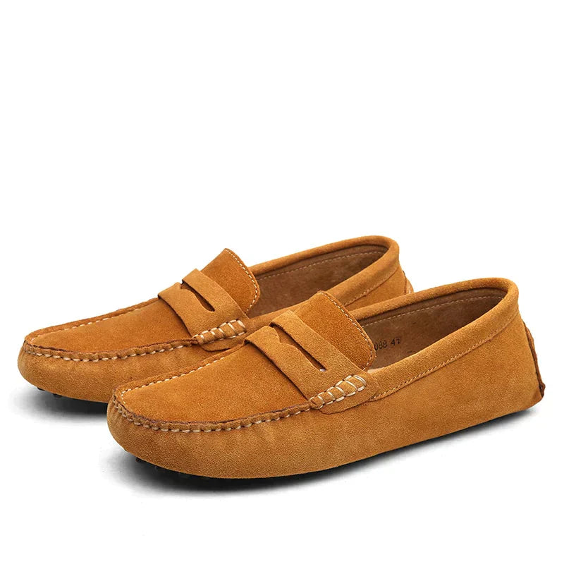 Italian Suede Loafers - Lorenzo-Light Brown-38-State of Style