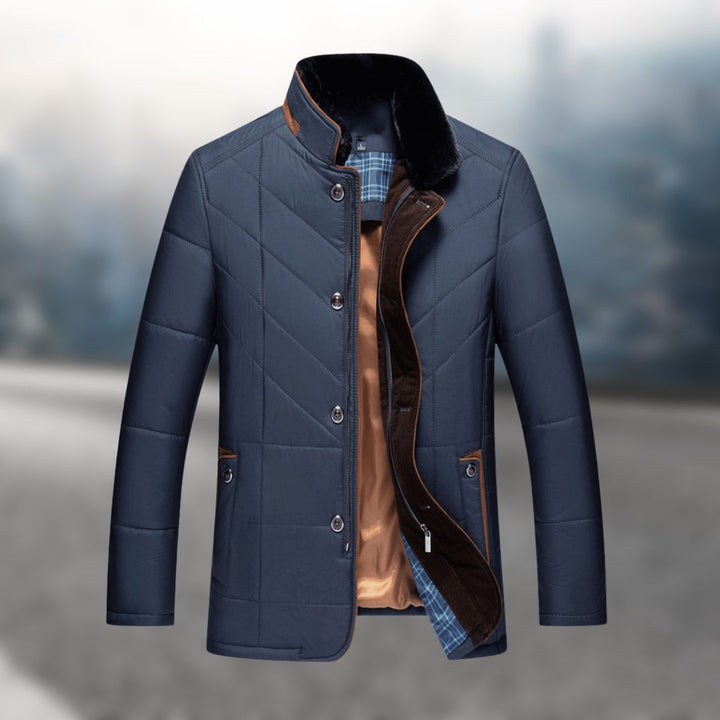 Jack Cohen-Inspired | Classic Padded Fleece Men's Jacket-Blue-M-State of Style