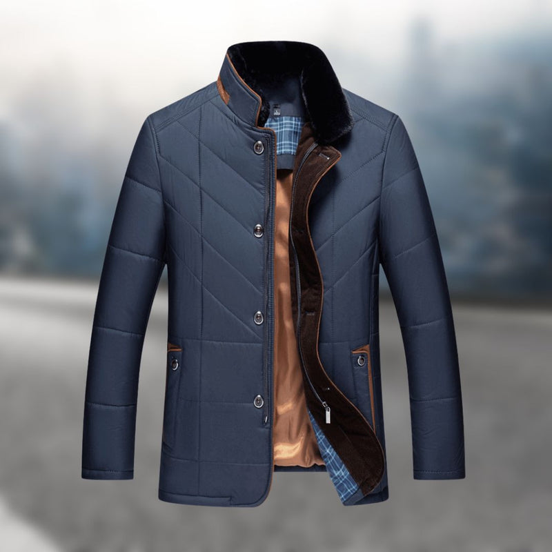 Jack Cohen-Inspired | Classic Padded Fleece Men's Jacket-Blue-M-State of Style