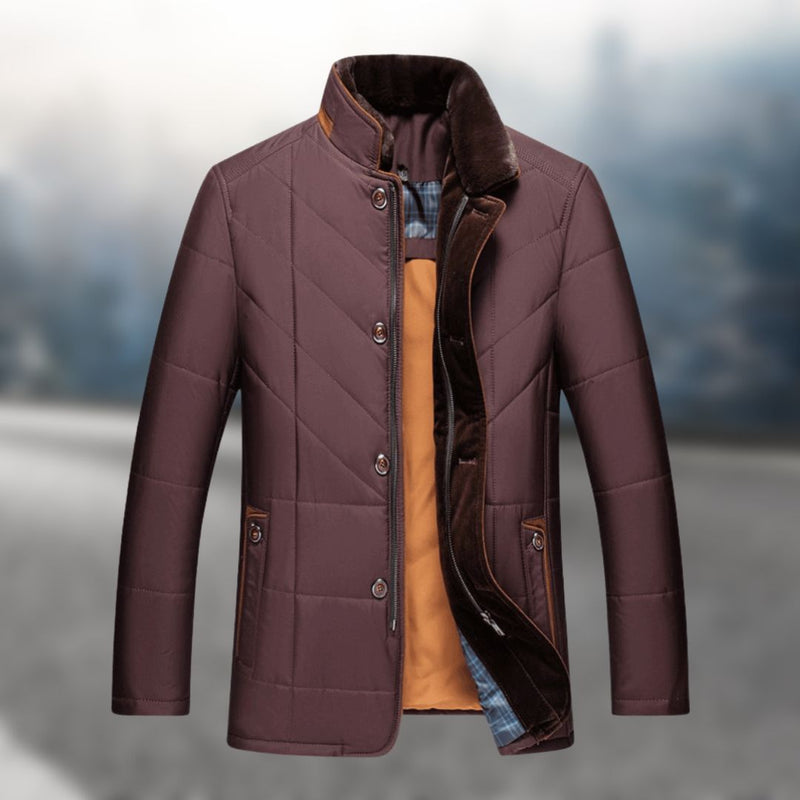 Jack Cohen-Inspired | Classic Padded Fleece Men's Jacket-Rust Brown-M-State of Style