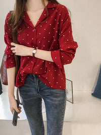 JacoliensBlouse | Women's Elegant Blouse-Red-S-State of Style