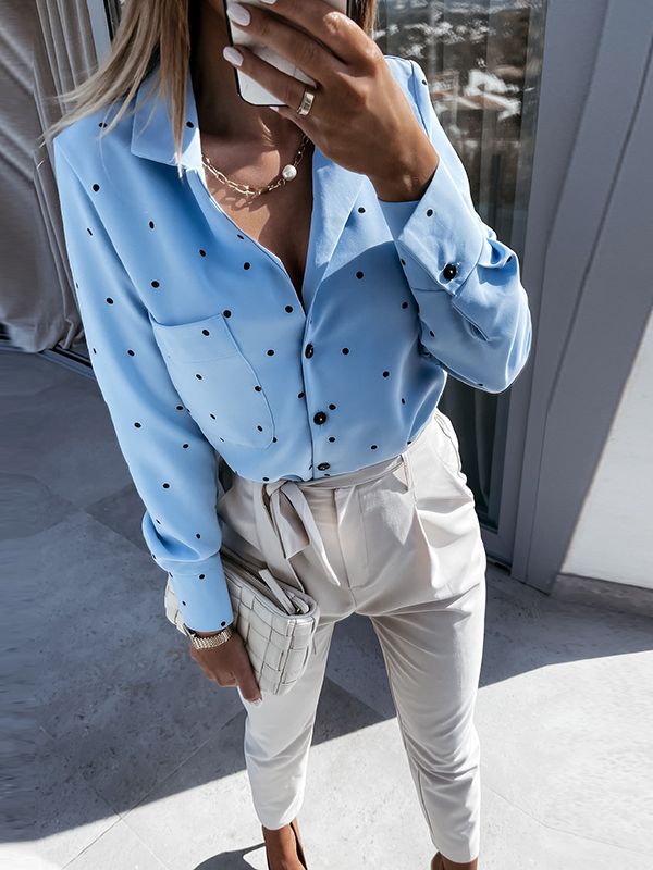 JacoliensBlouse | Women's Elegant Blouse-Sky Blue-S-State of Style