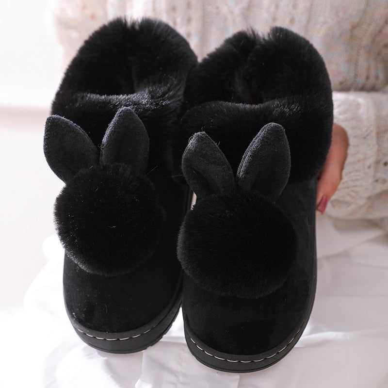 JacoliensSlippers | Women's Cute Bunny Slippers-Black-5.0-State of Style