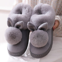 JacoliensSlippers | Women's Cute Bunny Slippers-Grey-5.0-State of Style