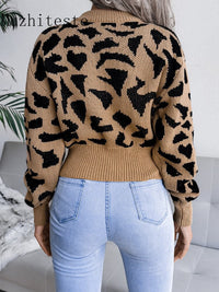 JaguarSweater | Women's Jaguar Print Sweater-Sky Blue-S-State of Style