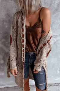 JakesVest | Women's Long Hooded Cardigan-Brown-S-State of Style