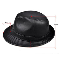 James Traditional Hat – Genuine Leather Jazz Fedora with Short Brim-Brown-55-56-State of Style