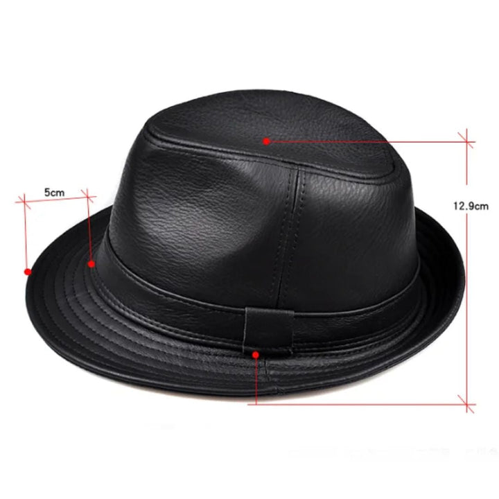 James Traditional Hat – Genuine Leather Jazz Fedora with Short Brim-Brown-55-56-State of Style
