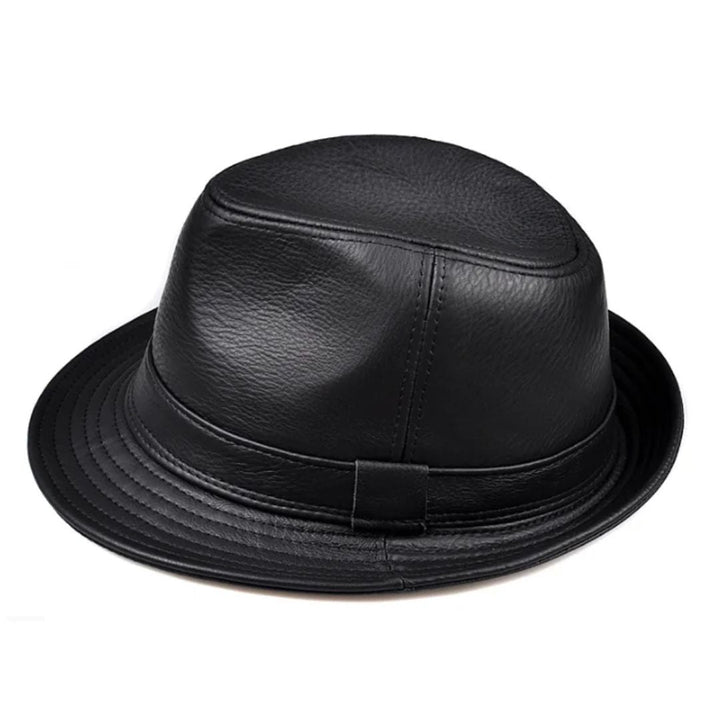 James Traditional Hat – Genuine Leather Jazz Fedora with Short Brim-Brown-55-56-State of Style