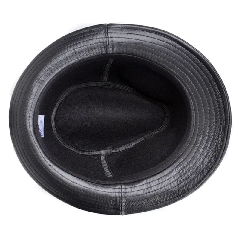 James Traditional Hat – Genuine Leather Jazz Fedora with Short Brim-Brown-55-56-State of Style