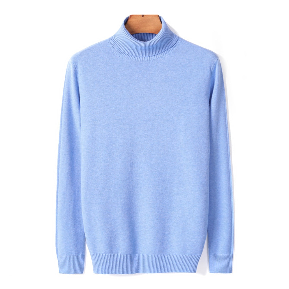 JanesShirt | Men's Classic Turtleneck Sweater-Light Blue-M-State of Style