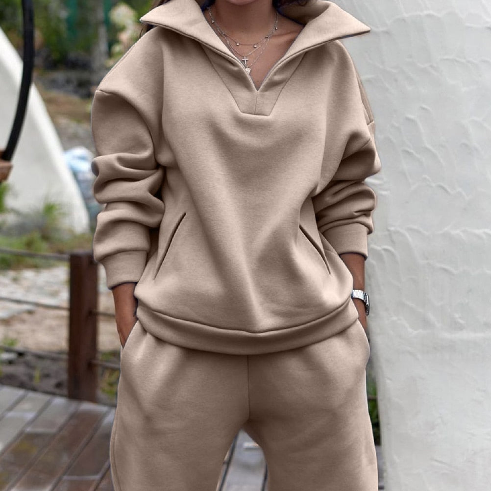 JanesSuit | Women's Stylish Tracksuit-Khaki-S-State of Style
