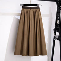 Janette Traditional Skirt – High-Waisted A-Line Vintage Midi Skirt-Green-L-State of Style