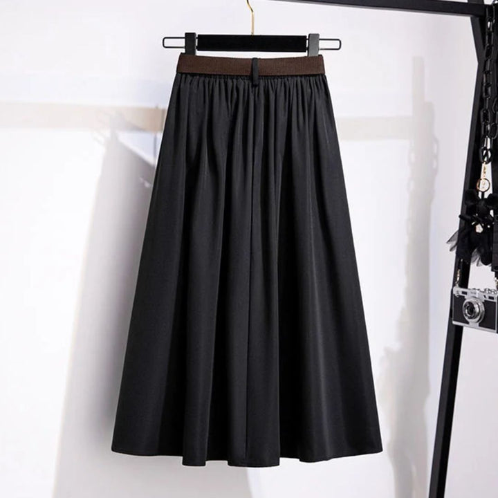 Janette Traditional Skirt – High-Waisted A-Line Vintage Midi Skirt-Green-L-State of Style