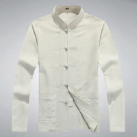 Japanese Style Men's Clothing Set - Hiroshi Tang Set-Beige-S-State of Style