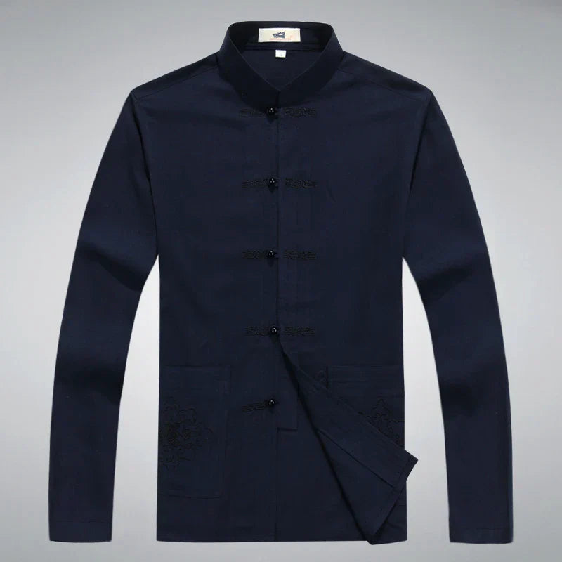 Japanese Style Men's Clothing Set - Hiroshi Tang Set-Beige-S-State of Style