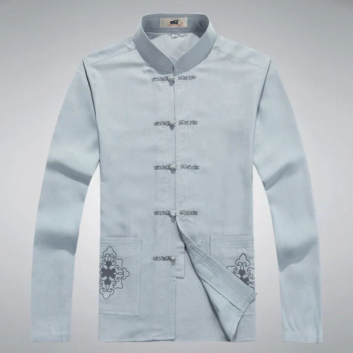 Japanese Style Men's Clothing Set - Hiroshi Tang Set-Beige-S-State of Style