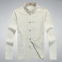 Japanese Style Men's Clothing Set - Hiroshi Tang Set-Beige-S-State of Style