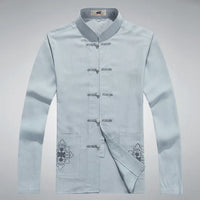 Japanese Style Men's Clothing Set - Hiroshi Tang Set-Grey-S-State of Style