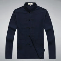 Japanese Style Men's Clothing Set - Hiroshi Tang Set-Navy Blue-S-State of Style