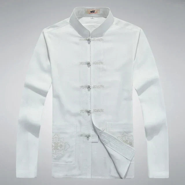 Japanese Style Men's Clothing Set - Hiroshi Tang Set-White-S-State of Style