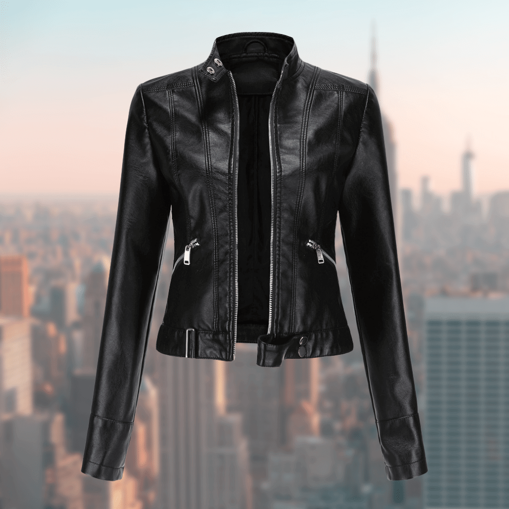 Jaqueline Women's Leather Jacket | Stylish and Durable-Black-S-State of Style