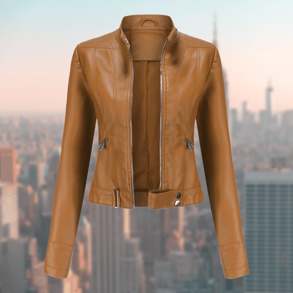 Jaqueline Women's Leather Jacket | Stylish and Durable-Light Brown-S-State of Style