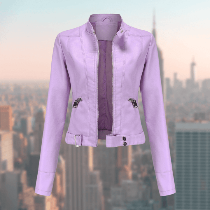 Jaqueline Women's Leather Jacket | Stylish and Durable-Pink-S-State of Style