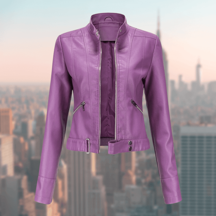 Jaqueline Women's Leather Jacket | Stylish and Durable-Purple-S-State of Style