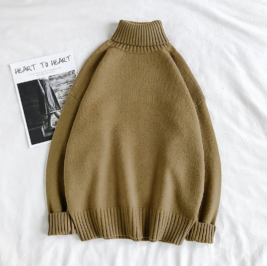 JaysShirt | Men's Turtleneck Sweater-Dark Beige-M-State of Style