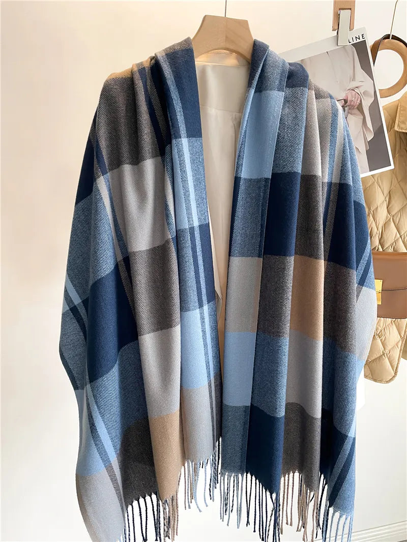 Jennica Checkered Scarf | Versatile & Stylish for Any Occasion-Blue-State of Style