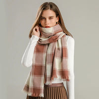 Jennica Checkered Scarf | Versatile & Stylish for Any Occasion-Brown 2-State of Style